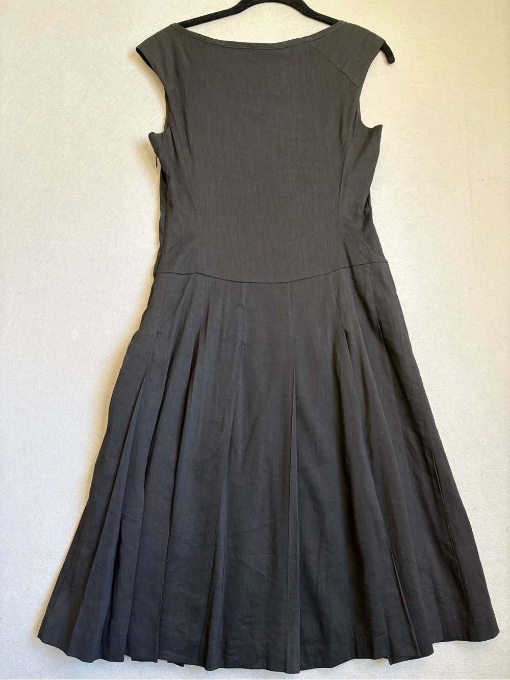 Banana Republic Black Cap-Sleeve Midi A-Line Dress Linen Blend Sz 2 NWT Chic LBD - Picture 9 of 9